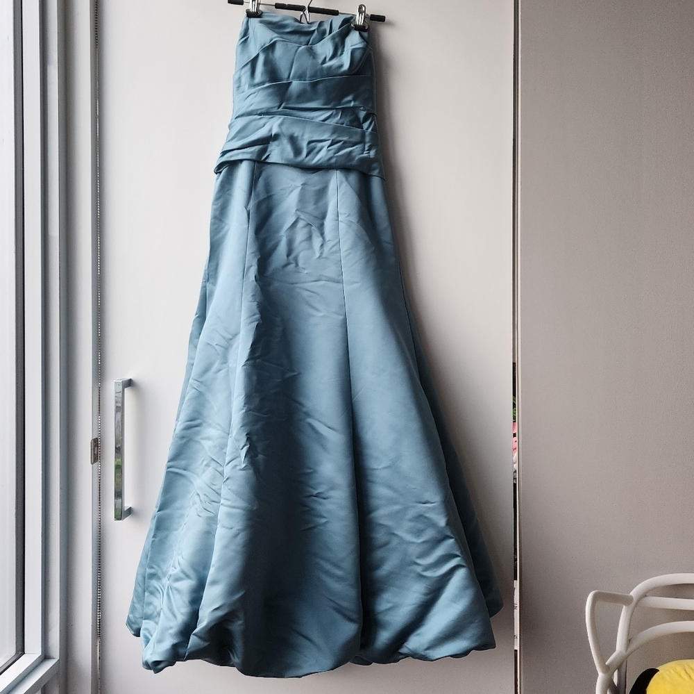 Priscilla of Boston Elegant Strapless Ruched Fit and Flare Ball Gown